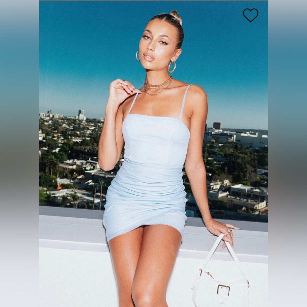 NWT- Princess Polly Ocenaia Mini Dress in Blue Size 4